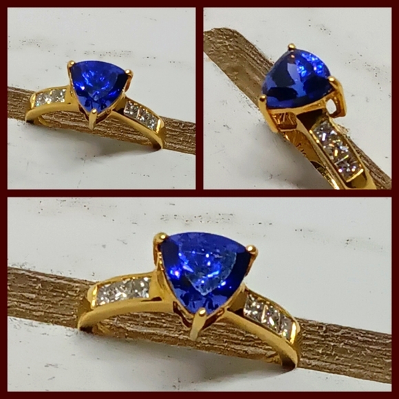 Tanzanite Diamond 18KYG Ring! - Picture 2 of 4